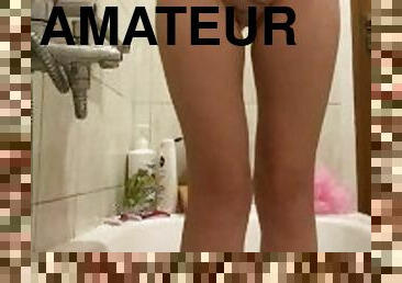 baignade, masturbation, chatte-pussy, amateur, babes, maison, blonde, douche, solo, humide