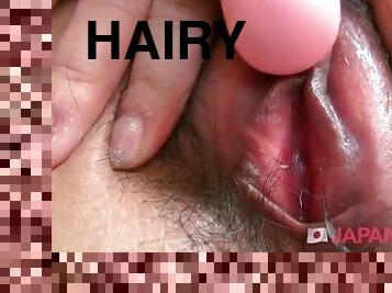 Hairy Pussy Japanese MILF Takes Cock POV