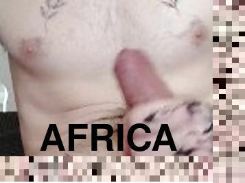 Young tatted South African masterbating alone and cumming