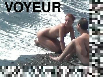 nudist, im-freien, kam, strand, voyeur, natürliche, versteckte