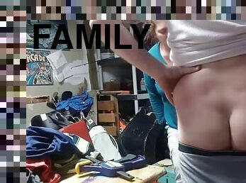 BBW MOM fucks DAD in the store - Family Sex
