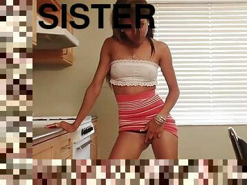 My stepsister gave me a hot blowjob while mom was shopping