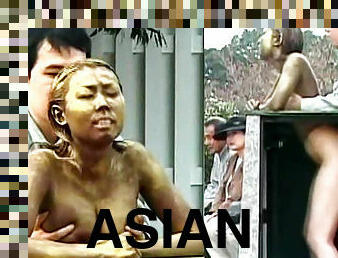 Horny asian having sex in public