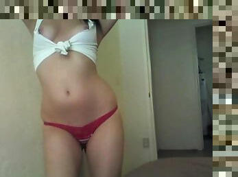 ados, culotte, webcam, danse, érotique, string