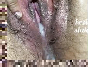 ázijské, podvádzanie, tučné, zarastené, obrovské-huge, pička, žena, creampie, bbw, štetka