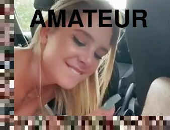 Hot blonde teen sucks big cock in the car. I found her on meetxx.com