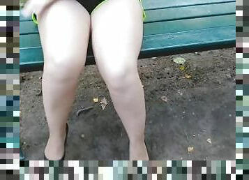 di-luar, pantyhose, awam, amateur, orang-german, perempuan-besar-and-gemuk, kaki, jaring-ikan, fetish, solo