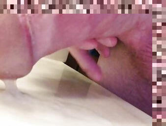 HOT White Cock Rubbing On My Friends Bathroom Counter And CUMMING! MMMM