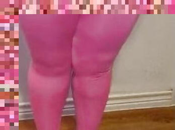 Watch This Ebony Piss Slut Wet Her Pink Tights..Pee Desperation