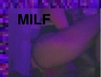 Milf Shoving vibrator in tight little pussy