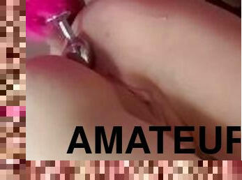 masturbação, amador, anal, brinquedo, loira, sozinho