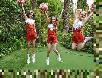 Cute Little Cheerleaders Emma Starletto, Lily Glee & Gia Gelato Fuck Their Perv Coach - BFFS