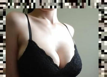 Cum for my boobs, well not my boobs but her boobs. my boobs would not turn you on like her boobs... i sure the hell hope not