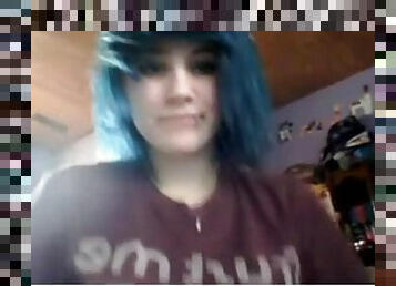 Emo girl plays on cam