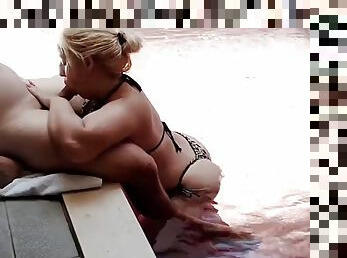 Fucking a hot cousin in the pool