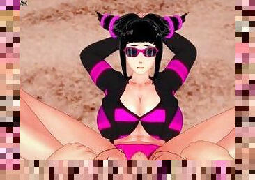 Juri Han Gives You a Footjob At The Beach! Street Fighter Feet POV