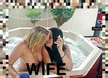 teta-grande, velho, festa, swingers, amador, babes, lésbicas, mulher-madura, beijando, jovem18