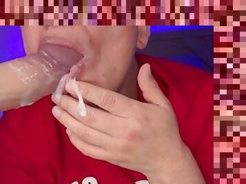 Huge load in my mouth! Cum play