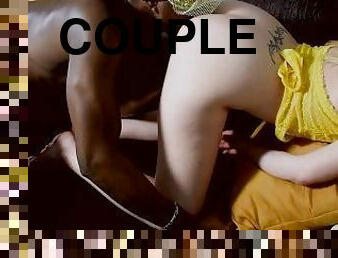 ParadiseRoom #1 - Rendez-vous Tinder, Sperme sur le ventre. Couple amateur interracial