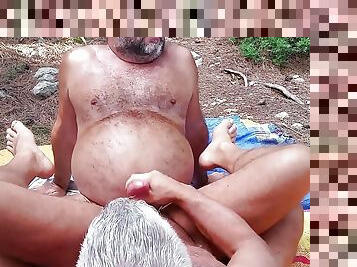 papá, gorda, público, amateur, gay, pareja, regordeta, playa, regordeta-chubby, europeo