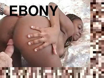 Marvellous furious and sexy ebony slut loves white cocks