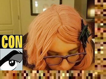 Erica Harmon deepthroats and fucks a fan from Comic Con