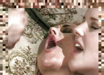 Screaming threesome played with a teen penetrated in the ass
