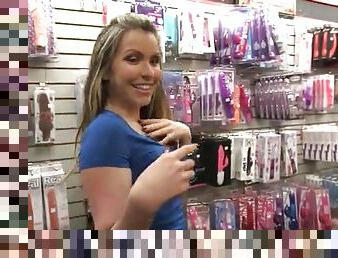 Courtney Cummz tries out anal toys in store