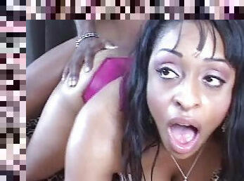 Ebony with big boobies fucks with black dick