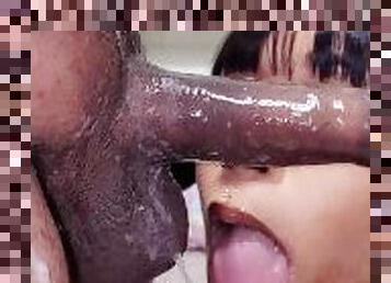 Sexy Ebony TopNotch Gets A Nice Throat Fuck Until She Gags & Spit All Over The Dick