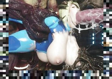 3D Hentai Samus aran is fucked by monster