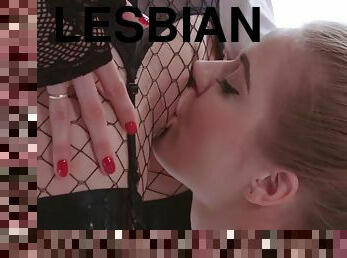 Latex And Fishnets Lesbian Fetish Sex