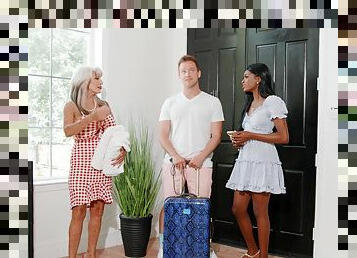 Interracial FFM threesome - Sally D'Angelo and Nicole Kitt