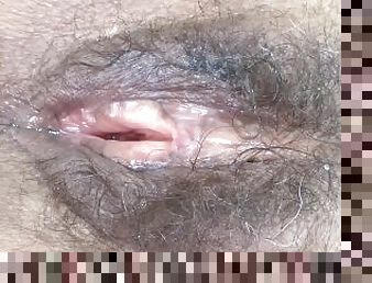 Look at my big hairy pussy after having fucked for hours and getting huge cumshots