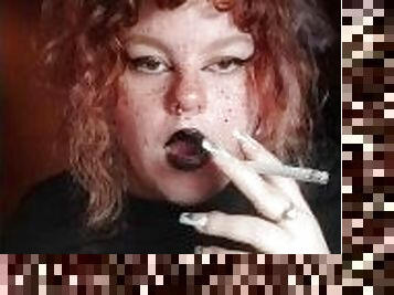 A goth slut smoking teaser