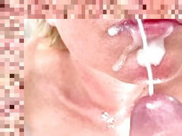 CumShot on Her Face and Mouth