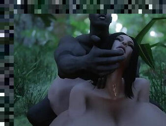 Horny slut fucked by BBC in the jungle AZEKA SKYRIM