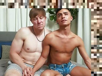 Graduate students in underwear in an anal feast