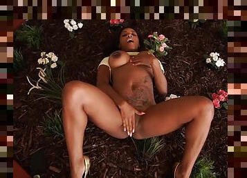 Sexy black chick bares her body so you can jerk off