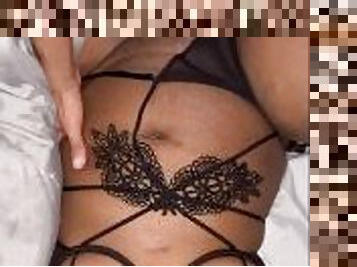 orgasme, chatte-pussy, amateur, ébène, énorme-bite, milf, black, point-de-vue, culotte, lingerie