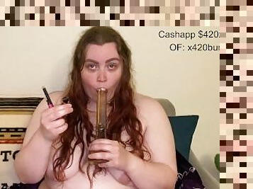 BBW Milf Takes Bong Rip