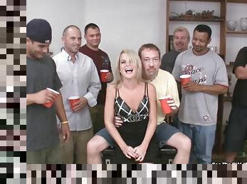 Small titty country blonde wild gangbang