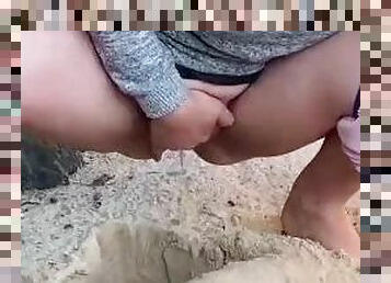 masturbation, pisser, public, amateur, interracial, plage, solo, réalité