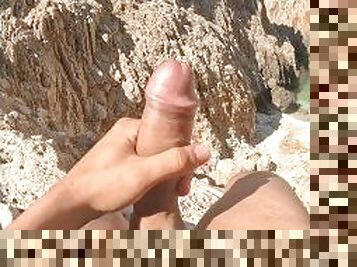 énorme, masturbation, public, amateur, ejaculation-sur-le-corps, énorme-bite, ados, plage, secousses, solo