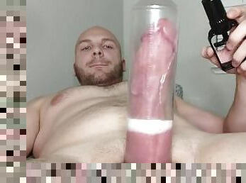 masturbācija-masturbation, milzīgs-dzimumloceklis, pov, sperma, noķerts, penis, sūkā