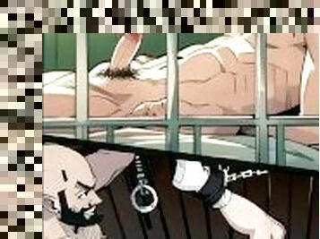 anal-sex, blasen, immens-glied, zwischen-den-rennen, homosexuell, anime, hentai, jail, twink, prison