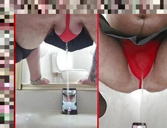 pisser, amateur, gay, culotte, fétiche, solo