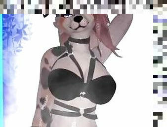 Sensual furry dance in Undies (Vtuber Puppy Girl)