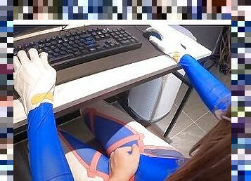 ?Overwatch??I hope you get excited while game playing, Overwatch D.va Hentai Cosplayer gets fucked