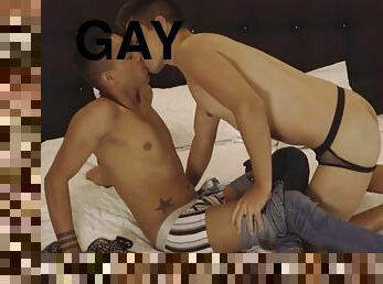 Erick Boom fools around with his Latino twink boyfriend on the bed
